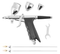 Kit d'aérographe 0,3/0,5/0,8 mm, avec 3 réservoirs, à gravité, pour modèles et cuir