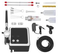Kit d'aérographe portable - Aérographe avec compresseur - Sans fil, avec batterie - Pression de 36 PSI - Pour le modélisme, le maquillage, l'automobile et le bricolage - Couleur dorée