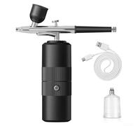 Kit d'aérographe sans fil avec contrôle de pression à 3 vitesses, pointe de 0,3 mm, pulvérisateur de peinture portable rechargeable par USB pour automobile, nail art, décoration de gâteaux (noir)