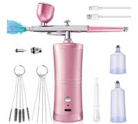 Kit d'aérographe, sans fil, buse de 0,3 mm, 7 pièces, couleur rose