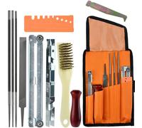 Kit d'affûtage pour tronçonneuse, comprenant 11 pièces, idéal pour l'entretien, léger (440 grammes), avec sac de transport