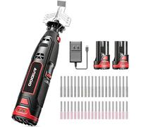 Kit d'affûtage pour tronçonneuse électrique, comprenant deux batteries et un chargeur. Outil d'affûtage haute vitesse pour tronçonneuse, équipé de 20 lames en céramique et 20 mèches en diamant, adapté