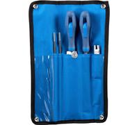 Kit d'affûtage pour tronçonneuse PFERD TOOLS 4,0 mm 5/32 pour pas de chaîne 1/4 et 3/8 Low Profile dans une trousse à roulettes