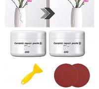 Kit d'agent de réparation de pâte de céramique A B,colle de pâte de réparation de carreaux de céramique puissante,finition de fissures adhésive forte,Porcelaine Acrylique Fibre De Verre (15g+15g Set)