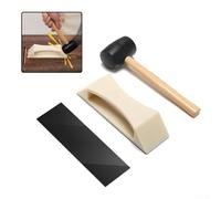 Kit d'aide à l'installation au sol avec outil de fixation d'écart en polyéthylène haute densité, maillet en caoutchouc et coussinets lavables compatible avec bois dur stratifié et LVP