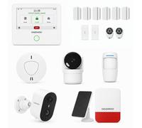 Kit d'alarme AM312 comprenant une centrale avec écran tactile, des caméras et des capteurs