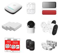 Kit d'alarme pour maison intelligente, compatible WiFi/GSM, comprenant 2 caméras extérieures et une sirène solaire