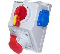 Kit d'alimentation électrique 16 A - 1x16 A 230 V - IP54 - montage mural - compact et résistant aux intempéries