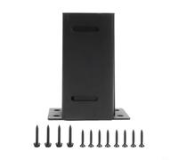 Kit d'Ancrage pour Pergola Terrasse Clôture Boîte aux Lettres(1pc) | Acier pour robuste, finition noire anti-rouille, ajustable 3.5-4 pouces, usage extérieur durable