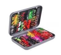 Kit D'Appâts Artificiels Pour La Pêche À La Mouche, Lot De 100 Pièces, Appâts Secs Et Humides, Avec Hameçon Aiguisé, Pour Les Bars, Les Truites
