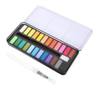 Kit D'aquarelle Professionnel Compact pour Croquis en Extérieur Noir | Sèche Vite, Léger et Multifonction, Plateau de Mélange, Plastique et Fer