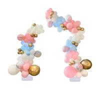 Kit d'arche de ballons 1,5 m et 2,5 m, support de ballon pliable en métal, avec socle et sacs d'eau, réutilisable pour fête de mariage, doré et blanc