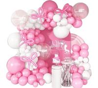Kit d'arche de ballons, 118 pièces, rose et blanc, pour les anniversaires de filles et les baby showers