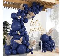 Kit d'arche de ballons bleu marine de 102 pièces, 45,7 cm, 30,5 cm, 25,4 cm, 25,4 cm, 12,7 cm, tailles assorties, ballons en latex bleu foncé mat pour remise de diplôme de classe 2026, fête prénatale