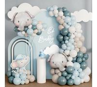 Kit d'arche de ballons bleus, 110 éléphants bleus pour décoration de fête prénatale, fête prénatale, mariage, anniversaire, remise de diplôme