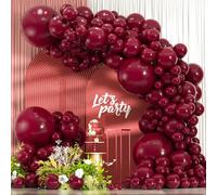 Kit d'arche de ballons bordeaux mat, 114 pièces de différentes tailles, 45,7/30,5/25,4/12,7 cm, pour Saint-Valentin, anniversaire de mariage, remise de diplôme, mariage, fête d'anniversaire