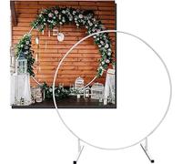 Kit d'arche de Ballons Ronds Blancs pour Mariages et fêtes. Structure métallique Robuste pour Jardin, décoration intérieure/extérieure. Tailles : 1 m, 1,5 m, 2 m, 2,4 m. Idéal pour Les fêtes