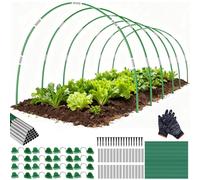 Kit d'arches pour serre - Tunnel de culture fait maison - 70 tiges en fibre de verre résistantes à la rouille - Pour toiles de paillage, filets d'ombrage, protections contre le gel et supports pour pl