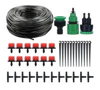 Kit d'arrosage de jardin, tuyau de 10 m et arroseur réglable, kit d'irrigation goutte à goutte pour intérieur/extérieur, en pot, fleurs, culture, pelouse, jardin et paysage