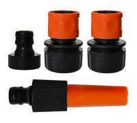 Jardibric - Set d'Arrosage Gros Débit avec Lance, 2 Raccords Rapides Ø25 mm et Nez de Robinet 26x34 - Idéal pour Système de Pompe