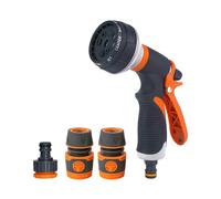 Kit d'arrosage réglable à 8 fonctions - Pistolet pulvérisateur haute pression pour arrosage, lavage de voiture et toilettage des animaux domestiques (utilisation d'une seule main, économie d'eau)