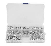 Kit d'assortiment de Rivets en aluminium massif à tête plate M4, 350 pièces, pour bricolage, artisanat, rivets en aluminium