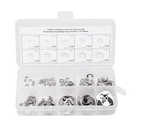 Kit d'assortiment de rondelles E Clip Anneaux de retenue externes en acier inoxydable de qualité supérieure pour la fixation de pièces mécaniques en différentes tailles Argent 120