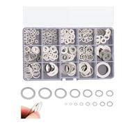 Kit d'assortiment de rondelles plates 320 pièces, joint mince en acier inoxydable 304 0,5/0,8/1 mm d'épaisseur, 15 tailles différentes assorties M3~M20 rondelles de calage pour vis à boulon(1mm Thickn