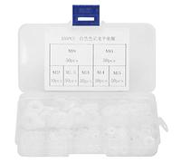 Kit d'assortiment de rondelles plates en nylon blanc 350 pièces, M2 M2.5 M3 M4 M5 M6 M8 anneaux d'étanchéité en plastique avec étui de rangement pour la réparation des fixations