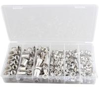 Kit d'assortiment d'écrous à rivets en aluminium - M3 M4 M5 M6 M8 M10 - Assortiment d'inserts Nutsert à tête plate Traduit en allemand : Kit d'assortiment d'écrous à riveter en aluminium - M3 M4 M5