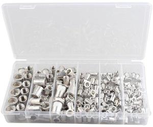 Kit d'assortiment d'écrous à rivets en aluminium - M3 M4 M5 M6 M8 M10 - Assortiment d'inserts Nutsert à tête plate Traduit en allemand : Kit d'assortiment d'écrous à riveter en aluminium - M3 M4 M5