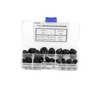 Kit d'Assortiment d'Écrous Borgnes Hexagonaux 70 Pièces, M3 M4 M5 M6 M8 M10 en Nylon Noir, Tête Dôme, Rondelle Intégrée, pour Fixations Étanches et Isolation Électrique