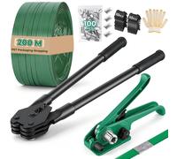 Kit d'attache de pailles : 200 mètres de bande en PET, 100 attaches, 20 protecteurs de bord