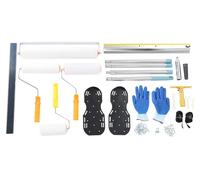 Kit d'auto-nivellement pour béton - Ensemble d'outils pour le nivellement des sols, comprenant 2 rouleaux de débullage de 50,8/22,9 cm, des chaussures à clous, une spatule dentée de 56 cm, des gants e