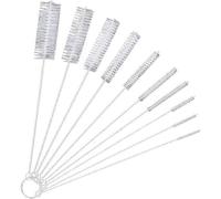 Kit De 10 Brosses De Nettoyage Pour Tubes, Pour Gobelets, Verres, Biberons, Pailles, Thermos, Contenants Divers, Blanc
