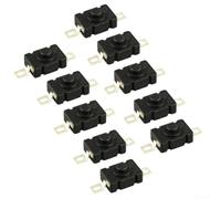 Kit de 10 interrupteurs de lampe de poche KAN-28 Type 1,5 A 250 V Bouton poussoir autobloquant pour service sur site et prototypage