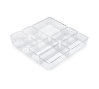 Kit de 10 organisateurs de tiroir en plastique transparent EMUCA