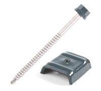 Kit de 100 fixations toiture bac métallique gris avec vis bardage autoperceuses, cavaliers et douille Scell-It 6,3mm x 100mm