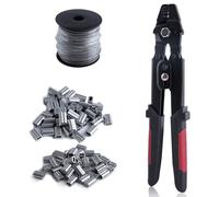 Kit de 102 pièces comprenant une pince à sertir pour câbles et gaines thermorétractables en aluminium