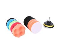 Kit de 12 Disques de Polissage 3 Pouces en Mousse et Laine M10 | Plateau D’appui et Adaptateur Perceuse Inclus, Fixation à Changement Rapide, pour Verre et Lentilles Plastiques