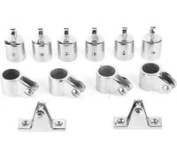kit de 12 pièces, 6 coulisseaux à mâchoires, 4 embouts à œillets, 2 charnières de pont, 3 arcs, montage de bimini, accessoires nautiques, 22 mm (7/8 pouce)