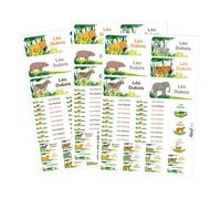 Kit de 120 étiquettes école prénom personnalisables, thème animaux