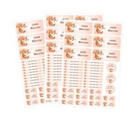 Kit de 120 étiquettes école prénom personnalisables, thème écureuil