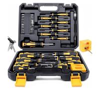Kit de 13 tournevis, embouts magnétiques Phillips et plats avec crochets de précision, acier chrome vanadium, boîte de rangement(43pcs yellow)