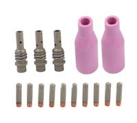 Kit de 15 buses de torche de soudage pour 15AK MB15 MIG MAG, 2 buses en céramique, 3 porte-embouts, 10 embouts de revêtement, consommables pour diffuseur de gaz en cuivre de 0,6 à 1,2 mm (0,8 mm)
