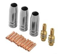 Kit de 15 consommables de soudage MIG 0,8 mm, embouts de contact et diffuseur de buse de gaz pour torche 15AK MB15, compatible avec Lincoln pour Magnum