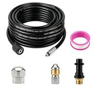 Kit de 15 mètres pour le nettoyage de canalisations, avec adaptateur M22 et 2 buses