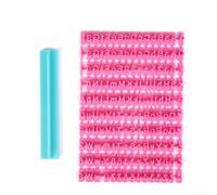 Kit de 150 tampons à biscuits en forme de lettres de l'alphabet et chiffres pour biscuits, fondants, décoration de gâteaux, outils de cuisson personnalisés, rose, 6 mm