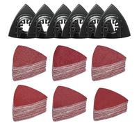 Kit de 156 patins de ponçage oscillants, 6 patins de ponçage triangulaires, 150 papiers abrasifs, grain 40/60/80/120/180/240, ponceuse papier abrasif multifonction pour bois, plâtre, etc