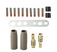 Kit de 17 buses de soudage pour torche 15ak sans revêtement pour éviter l'accumulation de scories et pour garantir la résistance à la chaleur, avec embouts de 0,9 mm, isolateurs et clé pour les tâches
